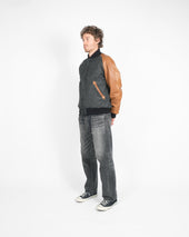 Raglan Varsity Jacket Granite Black Antique