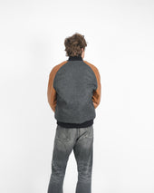 Raglan Varsity Jacket Granite Black Antique