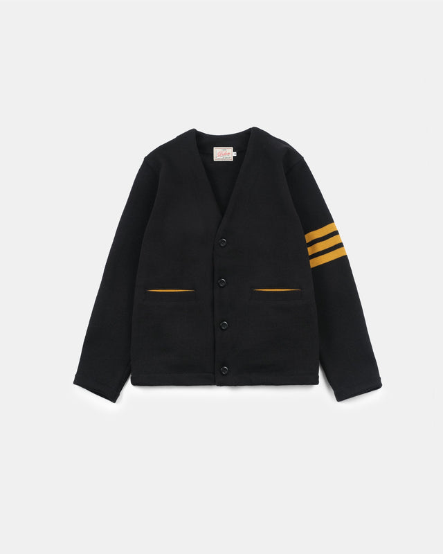 Slouchy Varsity Cardigan Old Gold