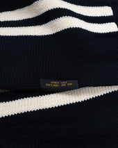 Striped Wool Scarf - Black / Off White