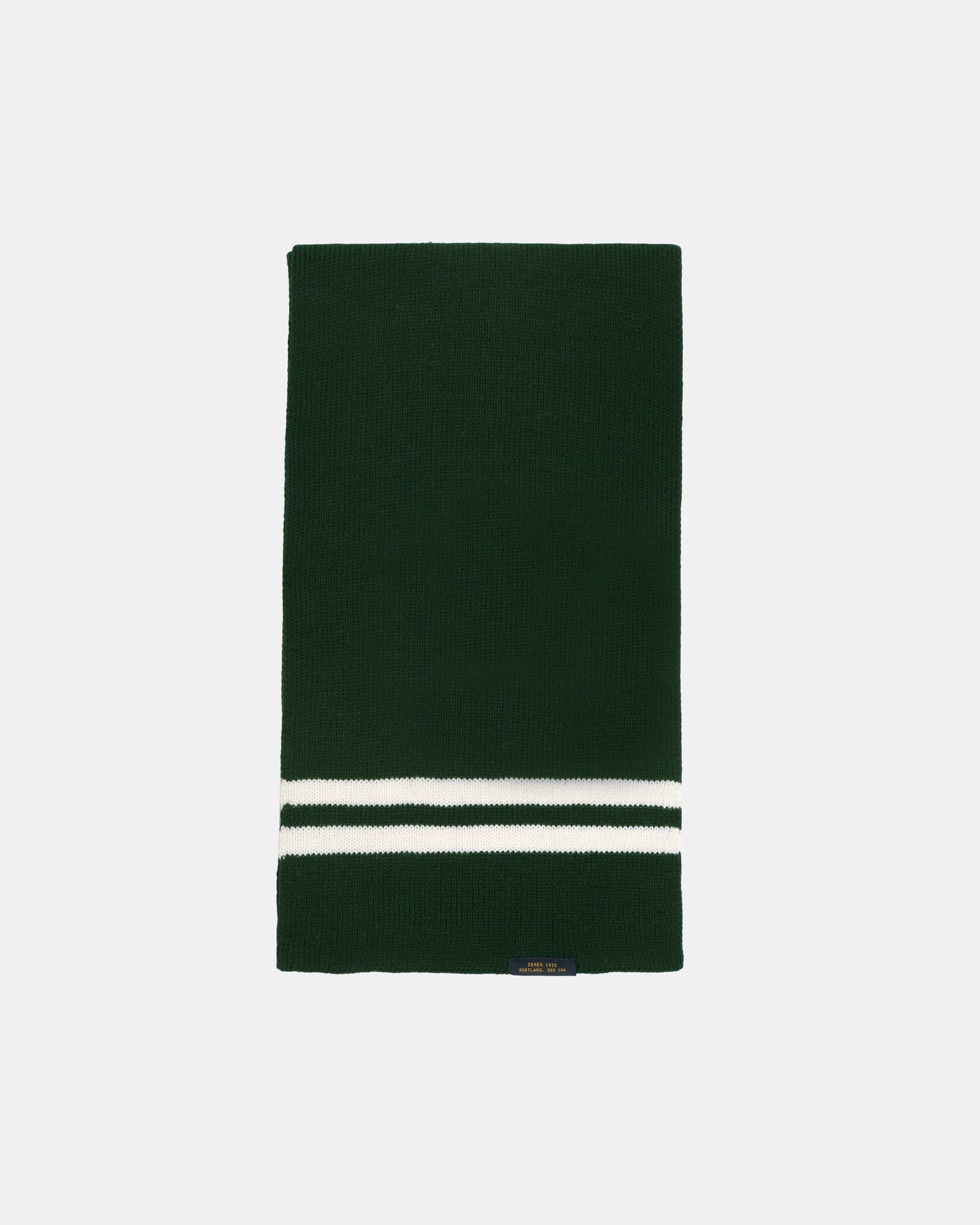 Striped Wool Scarf Pine Off White