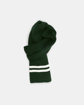 Striped Wool Scarf Pine Off White