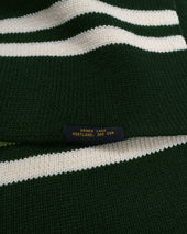 Striped Wool Scarf Pine Off White