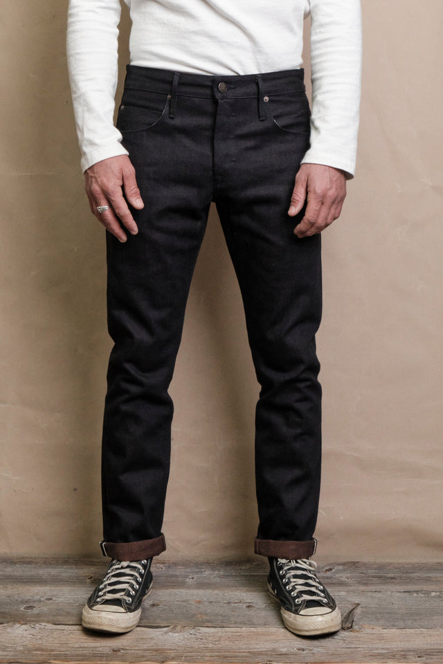 Avila Slim Taper 16 ounce Indigo Brown Denim