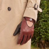 Men S Heritage Two Colour Leather Driving Gloves