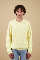 Pull Youri Col Rond - Jaune Pâle