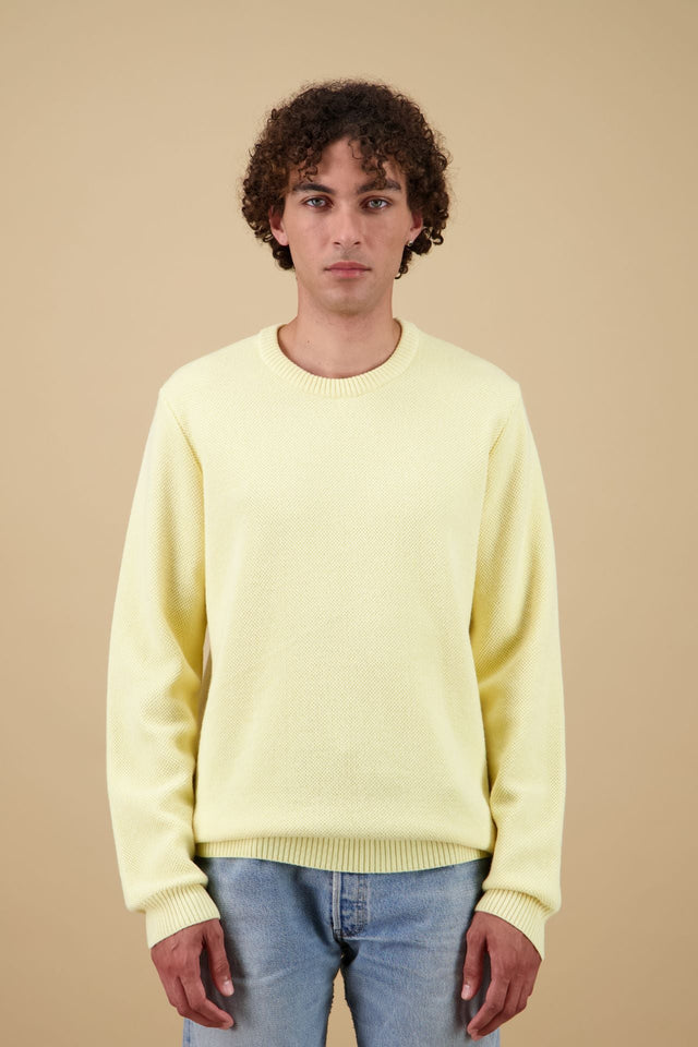 Pull Youri Col Rond - Jaune Pâle
