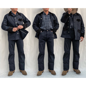 The Desperado Brush Coat - Black Sulfur-dyed Denim