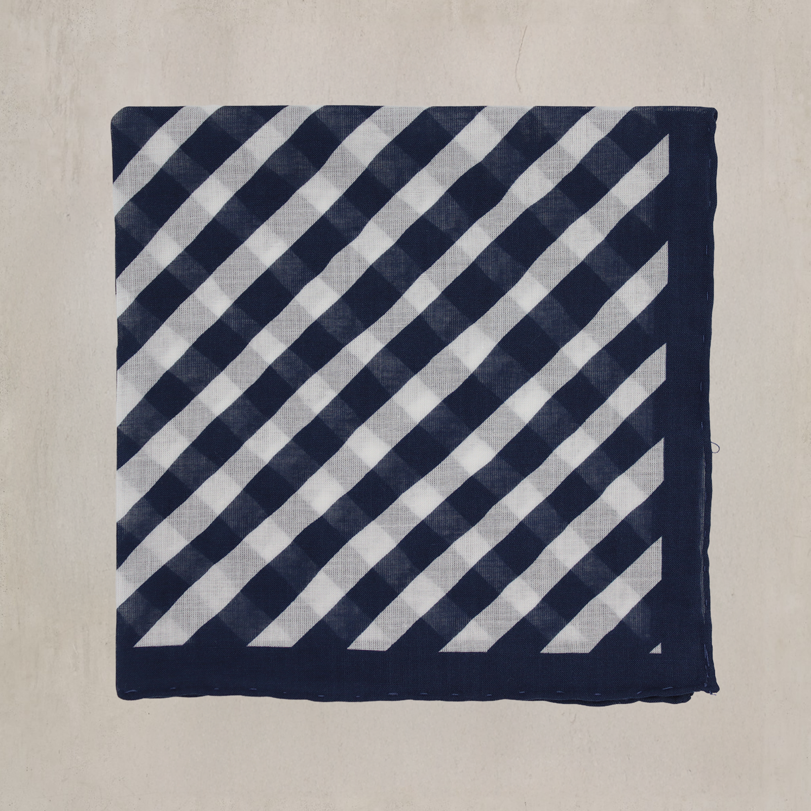 Diagonal Print Cotton Pocket Square In