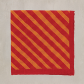 Diagonal Print Cotton Pocket Square in Red