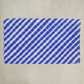 Diagonal Print Small Cotton Scarf In