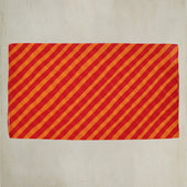 Diagonal Print Small Cotton Scarf In Red