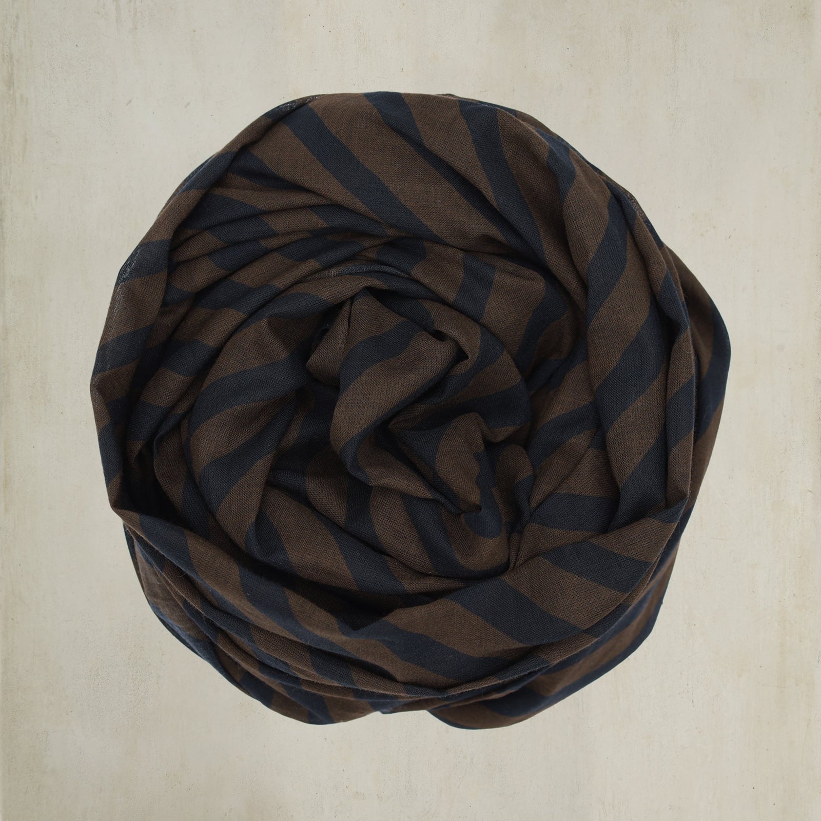 Diagonal Print Small Cotton Scarf In
