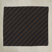 Diagonal Print Small Cotton Scarf In