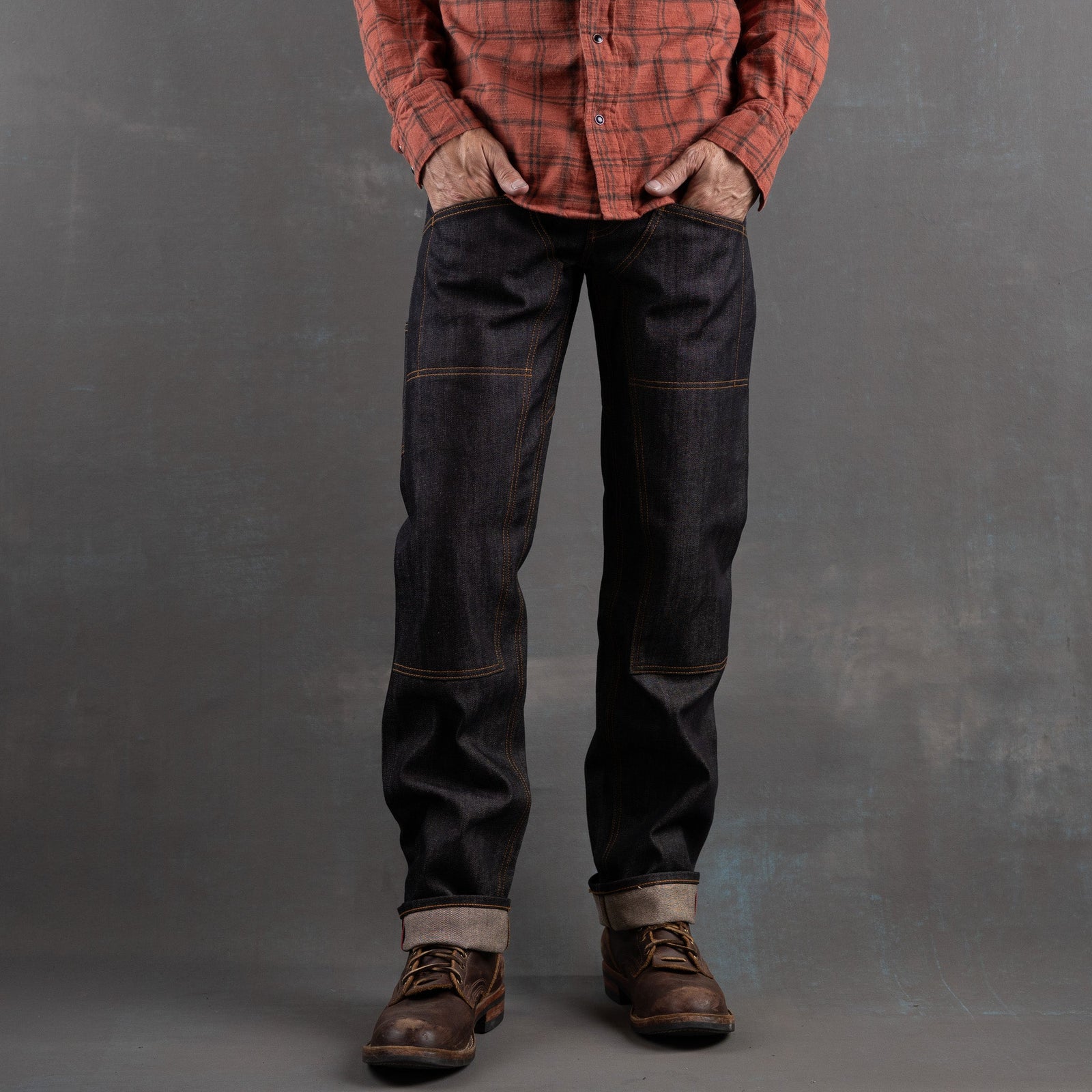 Die Hard Double Knee Straight Leg - 13oz Brownstone Selvage Denim