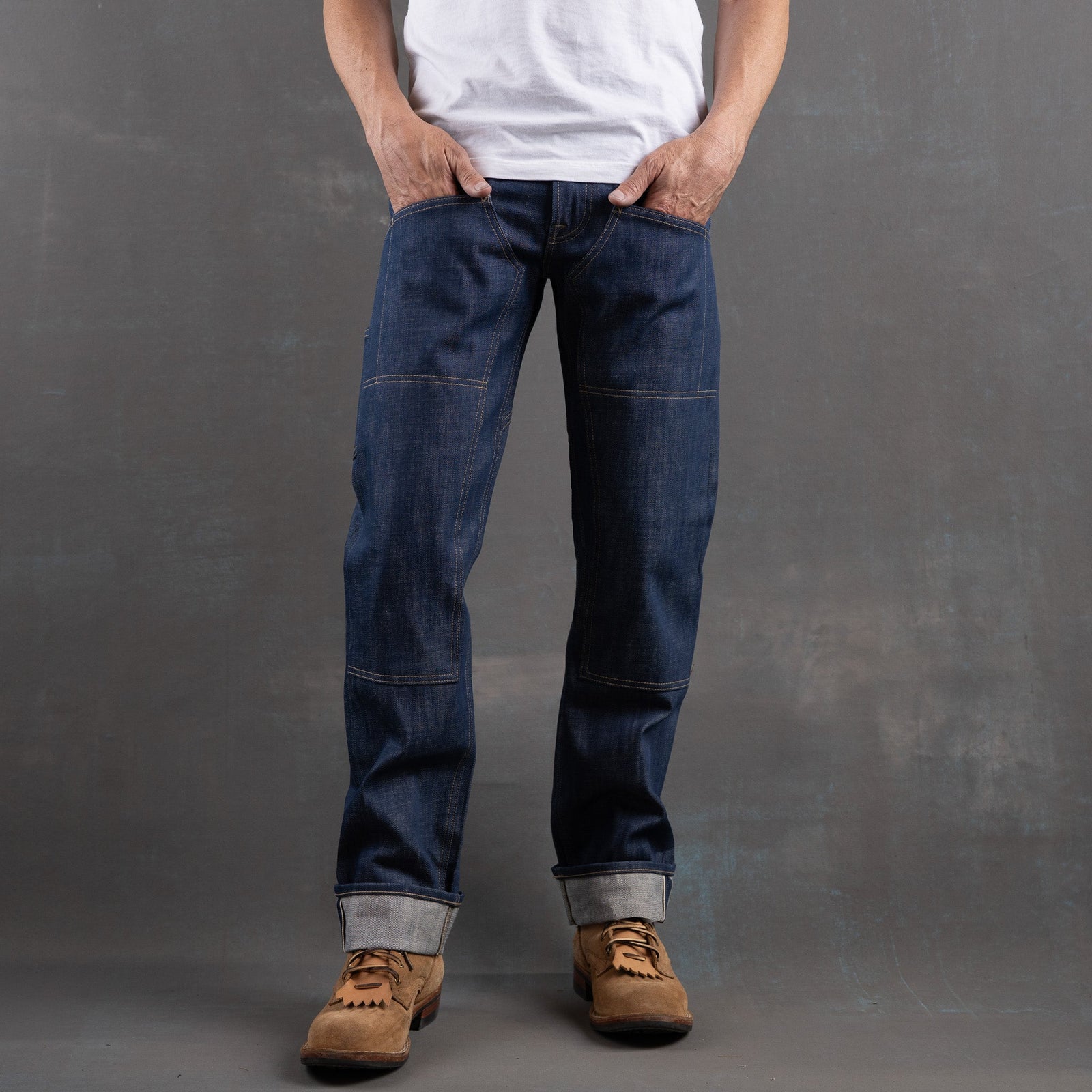 Die Hard Double Knee Straight Leg - 14oz Sky Slub Selvage Denim