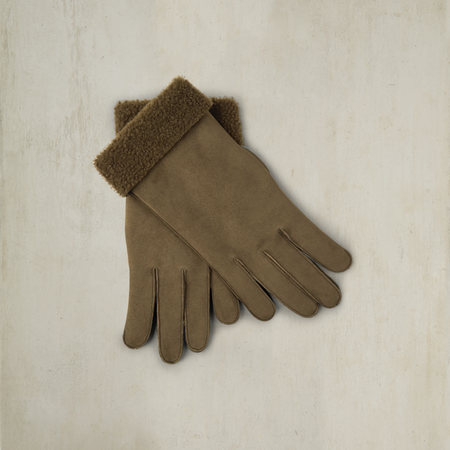 Sheepskin Gloves In Dark Natural