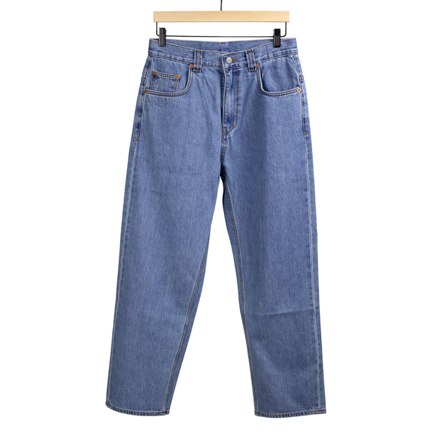 Five pocket jeans in stonewashed Japanese denim