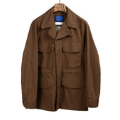 Field Jacket in cinnamon brown garment washed cotton and rexcell