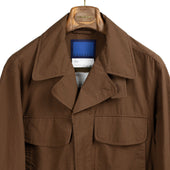 Field Jacket In Cinnamon Brown Garment Washed Cotton And Rexcell