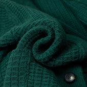 Aaureliano Shawl Collar Cardigan In Deep Green Waffle Knit Wool