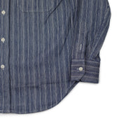Aantide Work Shirt In Multi Striped Broken Twill Cotton Mix