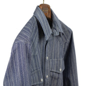 Aantide Work Shirt In Multi Striped Broken Twill Cotton Mix