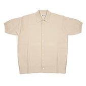 Aars Short Sleeve Knit Shirt In Sabbia Beige Cotton