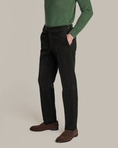 Corduroy Trousers With Side Adjusters In Dark Green