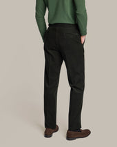 Corduroy Trousers With Side Adjusters In Dark Green