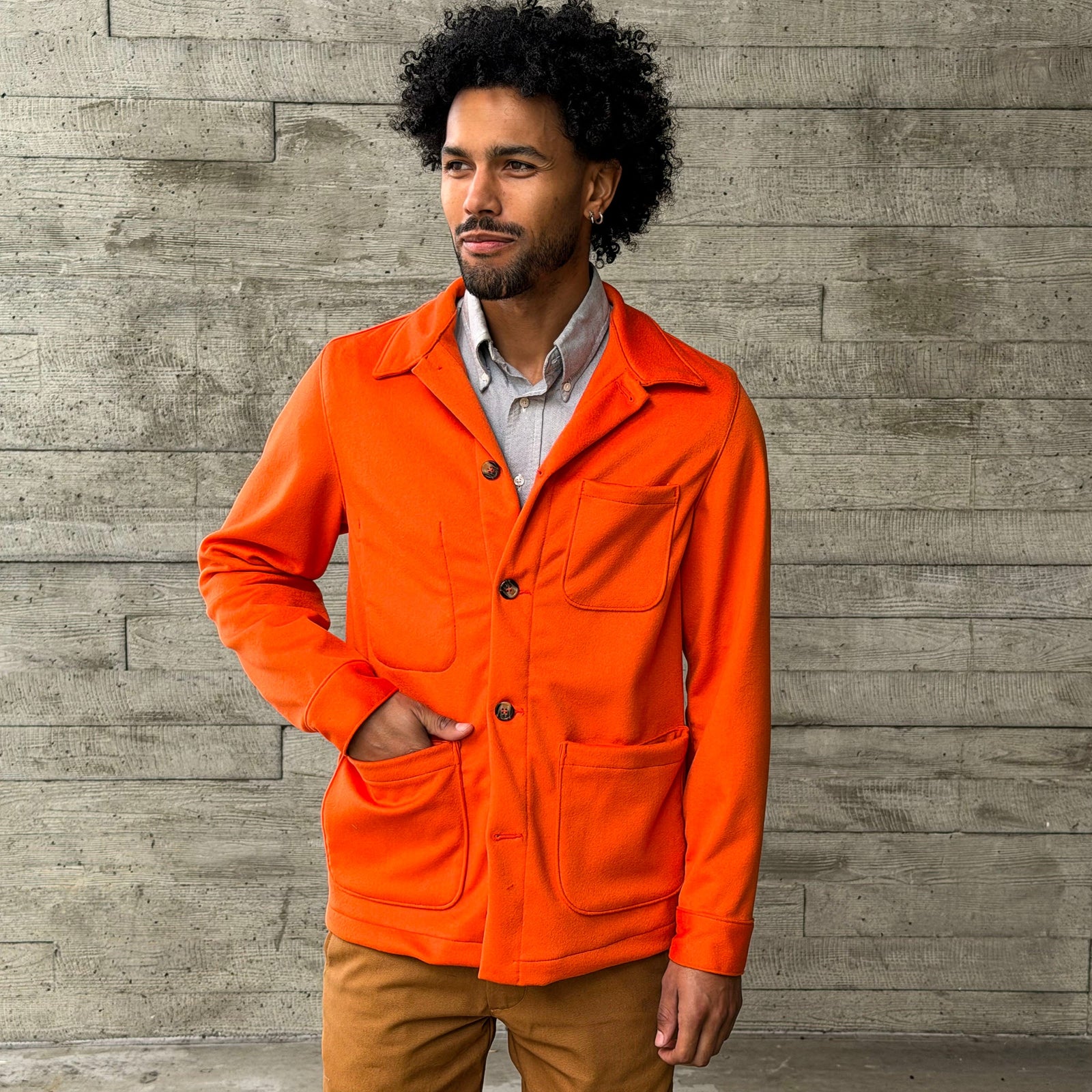 Doyle Jacket Loro Piana Mandarin 16oz Flannel