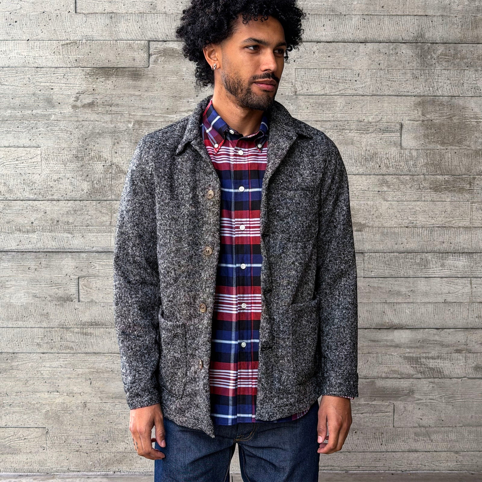 Doyle Jacket Salt Pepper Washable Donegal Tweed