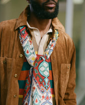 Tapestry Print Wool Silk Scarf