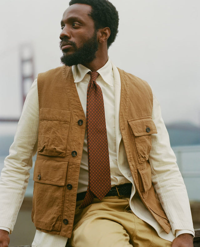 Tobacco Cotton Utility Vest