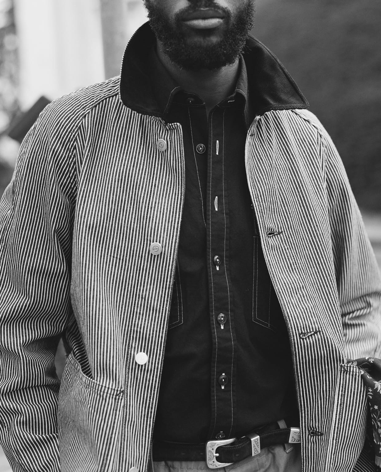 Stripe Denim Field Jacket