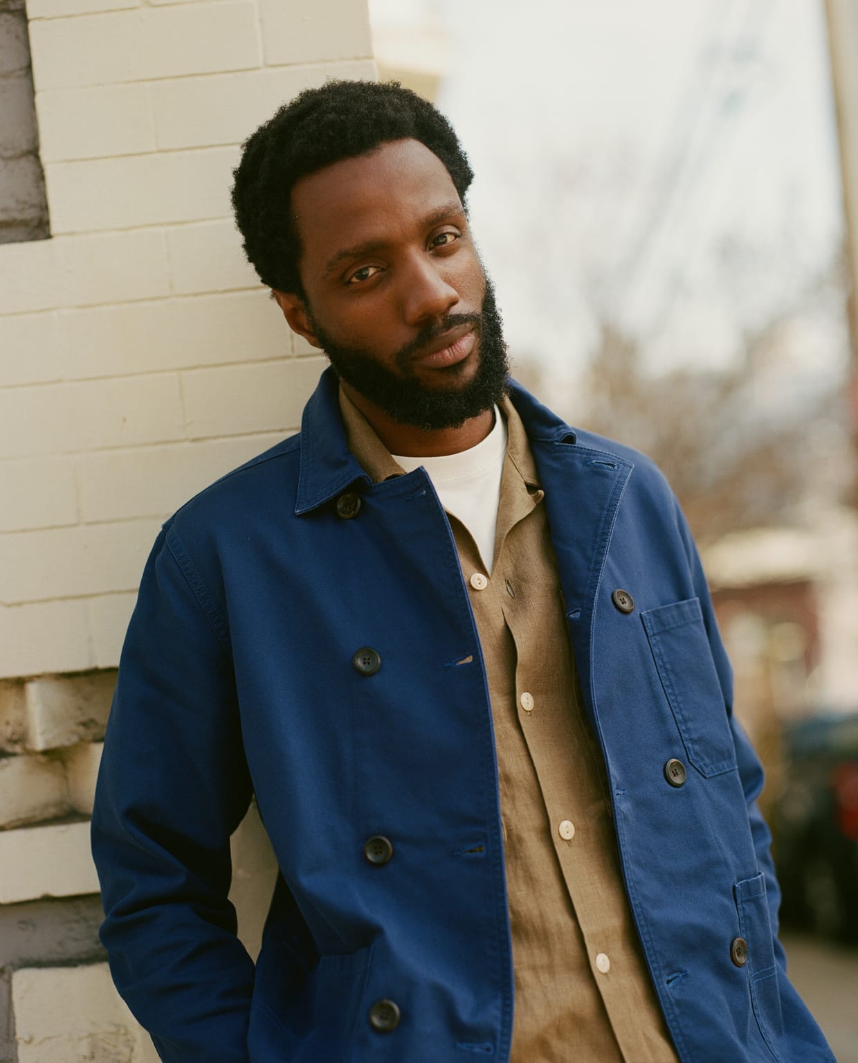 Cotton Serge Double Breasted Chore Coat