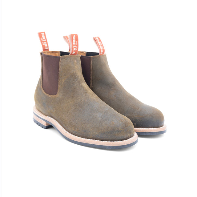 Drew's Chelsea Texas Oil Dark Olive Cowhide
