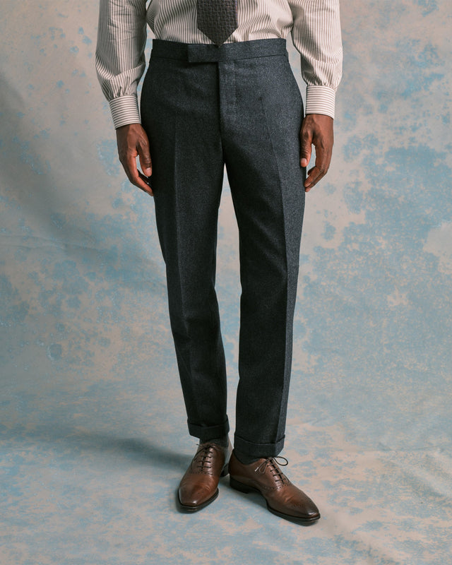 Charcoal Flannel Contemporary Trousers