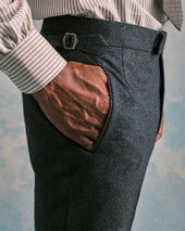 Charcoal Flannel Contemporary Trousers