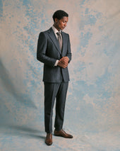 Charcoal Flannel Notch Lapel Jacket