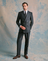 Charcoal Flannel Double-Breasted Suit