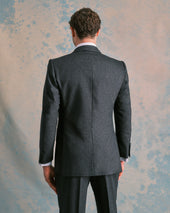 Charcoal Flannel Double-Breasted Jacket