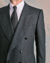 Charcoal Flannel Double-Breasted Jacket