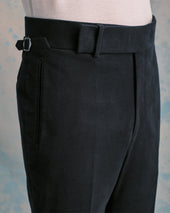 Navy Brushed Cotton Classic Trousers