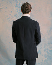 Navy Brushed Cotton Unstructured Suit