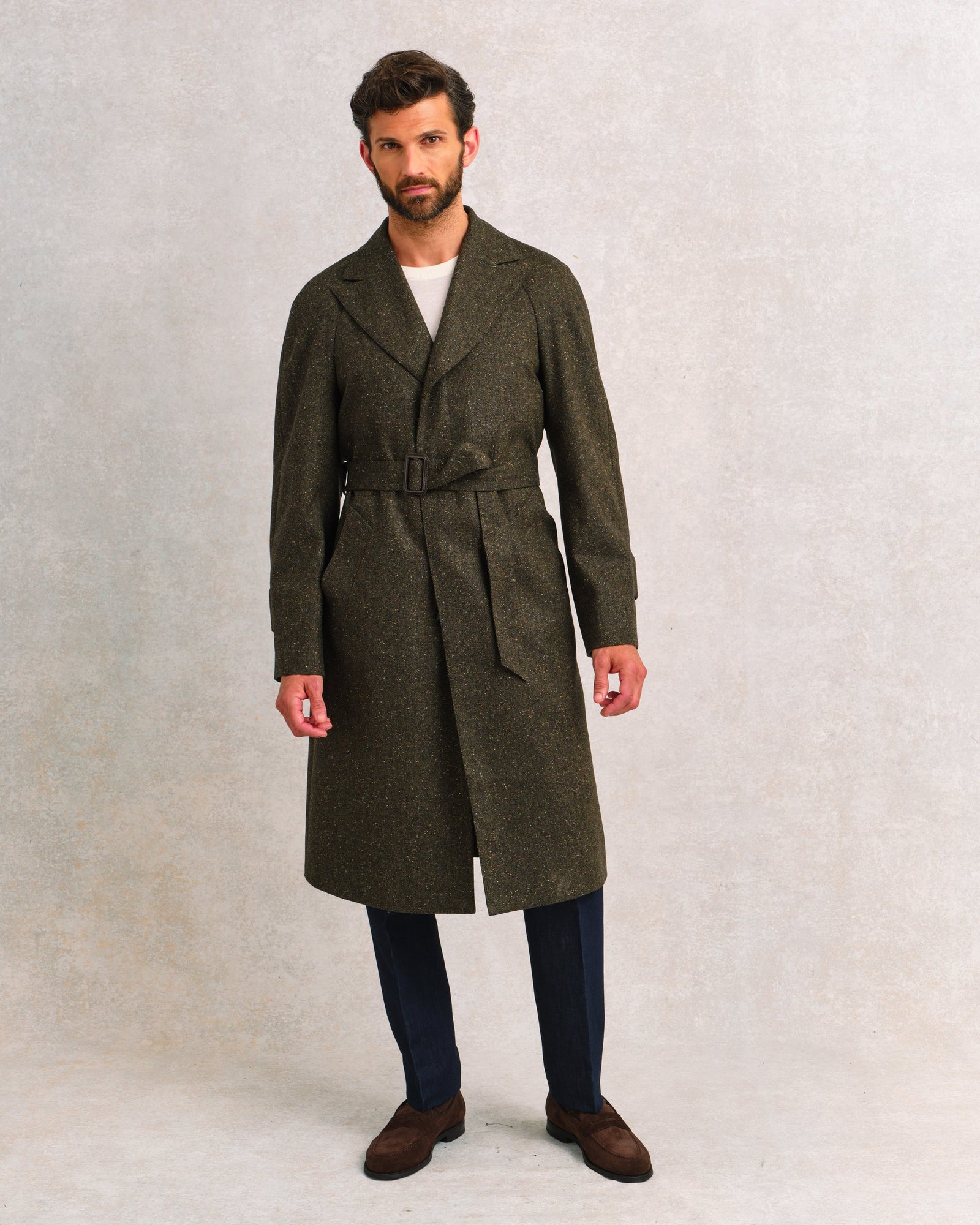Showerproof Green Donegal Raglan Coat