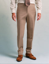Taupe Cotton Contemporary Trousers