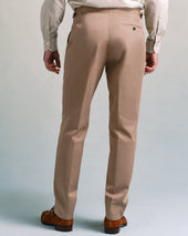 Taupe Cotton Contemporary Trousers