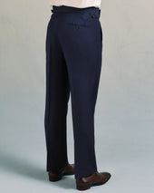 Navy Mesh Low Double-Breasted Suit