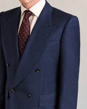 Navy Mesh Low Double-Breasted Jacket